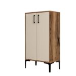 Παπουτσοθήκη Melone καρυδί κρεμ χρώμα μελαμίνη 60x35x111cm ed2170 - Image 3