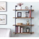 Ράφι Tubo μέταλλο ξύλο 60x70x14cm ed2178 - Image 5