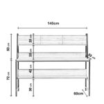 Γραφείο Symphony oak μέταλλο μελαμίνη 140x60x122cm ed2195 - Image 2