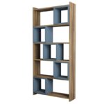 Βιβλιοθήκη Box καρυδί Chalcedony χρώμα μελαμίνη 80x22x170cm ed2228 - Image 3