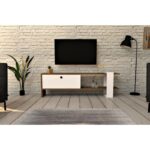 Έπιπλο tv Palmi καρυδί λευκό χρώμα μελαμίνη 120x25x36 8cm ed222
