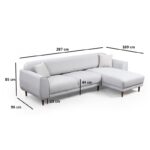 Γωνιακός καναπές Image right μπεζ 287x169x96x85cm ed2232 - Image 3