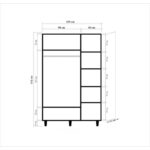 Ντουλάπα ρούχων Mode τρίφυλλη 135x52x192cm μελαμίνη oak ed2261 - Image 2