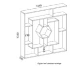 Βιβλιοθήκη Labrina μαύρο μελαμίνη 134x22x134εκ ed2264 - Image 2