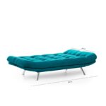 Καναπές κρεβάτι τριθέσιος Misa Petrol πράσινο 198x100x104cm ed2320 - Image 2