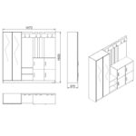 Έπιπλο εισόδου Zik atlantic pine ανθρακί μελαμίνη 187 2x37 5x180εκ ed232 - Image 2