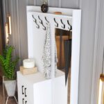 Έπιπλο εισόδου Berlin άσπρο μελαμίνη μεταλλικά πόδια 120x35x200εκ ed2332 - Image 4