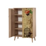 PIANETA ΠΑΠΟΥΤΣΟΘΗΚΗ OAK ΜΕΛΑΜΙΝΗ 80x36xH127cm ed2345 - Image 4