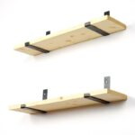 Ραφιέρα Lam δρυς μαύρο ξύλο μεταλλική βάση 60x14x16εκ ed2347 - Image 5