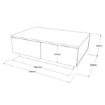 Τραπέζι σαλονιού Mare δρυς άσπρο μελαμίνη 90x60x31 6εκ ed234 - Image 2