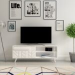 Έπιπλο tv Lega λευκό χρώμα μελαμίνη 120x29 5x43 7cm ed2405