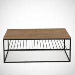 Τραπέζι σαλονιού Etna Caucasian Oak μελαμίνη μεταλλικά πόδια 95x55x43εκ ed2422 - Image 4