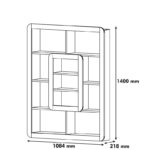 Βιβλιοθήκη Orkide καρυδί κίτρινο μελαμίνη 108 4x21 8x140εκ ed2427 - Image 2