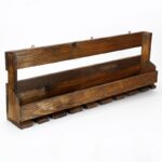 Ξύλινη βάση κρασιού Icir καρυδί ξύλο 90x12x30εκ ed2430 - Image 2