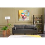 Καναπές τριθέσιος Bella ανθρακί 208x85x81cm ed2440