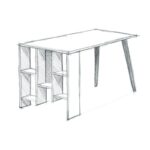 Γραφείο Fume oak λευκό 120x60x73 8cm ed2516 - Image 3