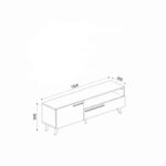 Έπιπλο τηλεόρασης Zera ανθρακί 150x35x50cm ed2517 - Image 2