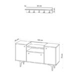 Έπιπλο εισόδου Grady δρυς μελαμίνη με κρεμάστρα 120x75x35εκ ed2528 - Image 2