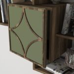 Ραφιέρα Arco καρυδί σκούρο πράσινο μελαμίνη μεταλλικός σκελετός 79 2x22x73εκ ed2550 - Image 5