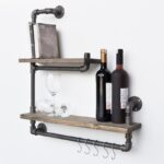 Ράφι Tubo μέταλλο ξύλο 60x58x14cm ed2592