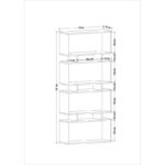 Βιβλιοθήκη Langdon ανθρακί μελαμίνη 72x25x161cm ed2638 - Image 2