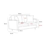 Καναπές κρεβάτι τριθέσιος Eva κρεμ 210x90x82cm ed2657 - Image 3