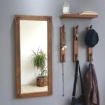 Έπιπλο εισόδου Nic καρυδί ξύλο κρεμάστρα καθρέπτη 50x15εκ ed2662 - Image 4