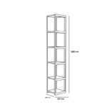 Βιβλιοθήκη Texas άσπρο μελαμίνη μεταλλικός σκελετός 33 7x29 5x180εκ ed2666 - Image 2