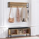 Έπιπλο εισόδου Shana δρυς μελαμίνη κρεμάστρα 100x35x43εκ ed266 - Image 4