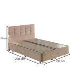 Διπλό κρεβάτι Ela Double Light Brown χρώμα 180 x 200 ed2672 - Image 2