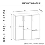 Ντουλάπι Sinem άσπρο καρυδί μελαμίνη 89 1x29 5x93εκ ed2695 - Image 3