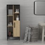 Ντουλάπι μπάνιου Leni Sapphire Oak μαύρη μελαμίνη 50x29 6x138 6cm ed2706