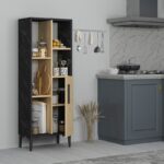 Ντουλάπι μπάνιου Leni Sapphire Oak μαύρη μελαμίνη 50x29 6x138 6cm ed2706 - Image 5