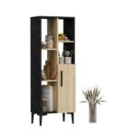 Ντουλάπι μπάνιου Leni Sapphire Oak μαύρη μελαμίνη 50x29 6x138 6cm ed2706 - Image 4