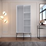 Ντουλάπα Martin άσπρη μελαμίνη 84x50x200cm ed2721 - Image 5