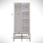 Ντουλάπα Martin άσπρη μελαμίνη 84x50x200cm ed2721 - Image 4