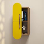 Ραφιέρα τοίχου Rose καρυδί κίτρινο μελαμίνη 35x22x60cm ed2734