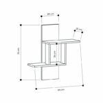Ράφι τοίχου Mill Sonoma Oak μελαμίνη 64x20x70cm ed2744 - Image 2