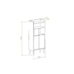 Ντουλ΄άπι κουζίνας Lago oak άσπρο 60x30x140cm ed2751 - Image 2