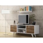 Έπιπλο TV Catania χρώμα καρυδί λευκό 120x25x41cm ed2755 - Image 4