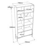 Βιβλιοθήκη Cor γκρι ανθρακί μελαμίνη μεταλλικά πόδια 79 6x25 5x160εκ ed2761 - Image 2