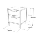 Κομοδίνο Bigonia μαύρο χρώμα μελαμίνη 40x35 5x48 8cm ed2769 - Image 2