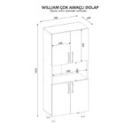 Ντουλάπι μπάνιου Salerno χρώμα λευκό 59 5x29 5x140 3 ed276 - Image 2