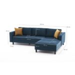 Γωνιακός καναπές Kale Right velvet λαδί 258x181x83cm ed2788 - Image 2