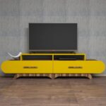 Έπιπλο τηλεόρασης Fiore καρυδί κίτρινο 205x36 8x50cm ed2789 - Image 4