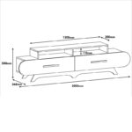 Έπιπλο τηλεόρασης Fiore καρυδί κίτρινο 205x36 8x50cm ed2789 - Image 2