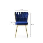 Καρέκλα Star χρυσό navy blue χρώμα μέταλλο 43x43x82cm set 2τεμ ed2794 - Image 2