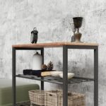 Ραφιέρα Bone δρυς γκρί μελαμίνη μεταλλικό πλαίσιο 60x25x66εκ ed2800 - Image 3