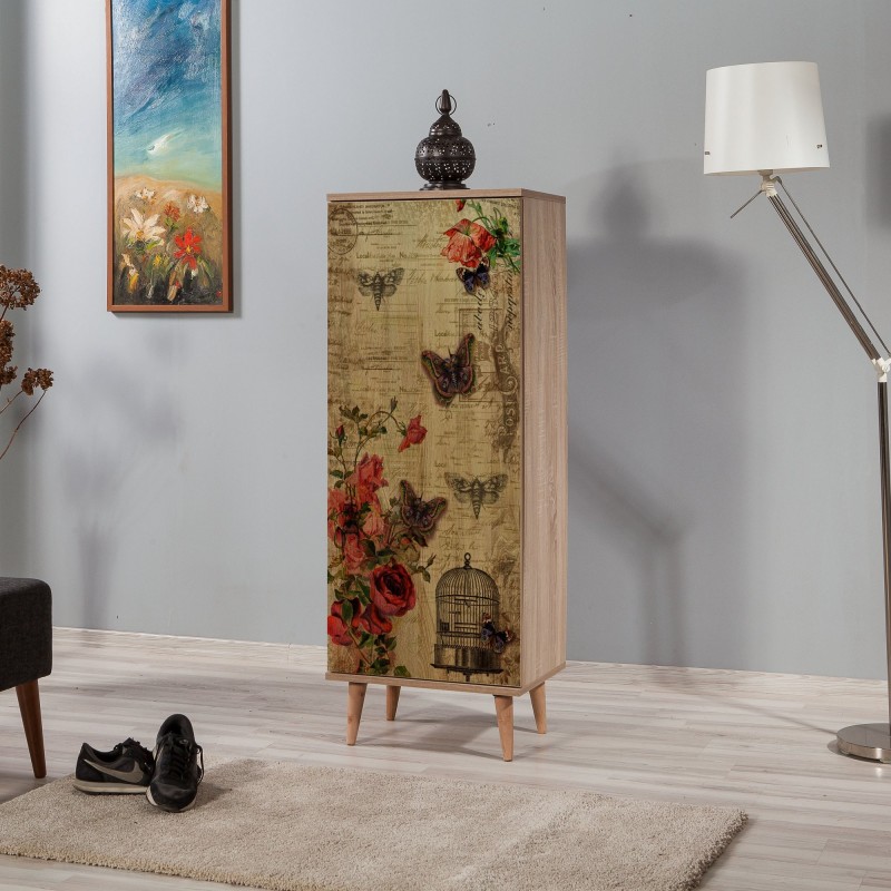 283_0-800x800 STELLA ΠΑΠΟΥΤΣΟΘΗΚΗ OAK ΜΕΛΑΜΙΝΗ 50x38xH135cm ed283 - Image 1