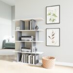 Βιβλιοθήκη Harmony ανθρακί άσπρο 90x25x127 4cm μελαμίνη ed2844 - Image 4